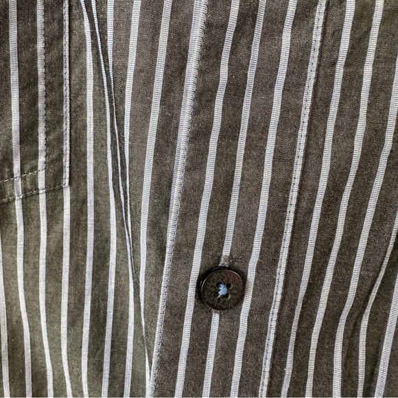 7 Diamonds | Gray Striped Embroidered Back Button Down Shirt Men's Large - Picture 4 of 8